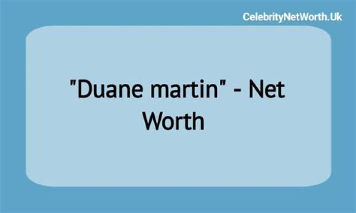 Duane Martin Net Worth | Celebrity Net Worth