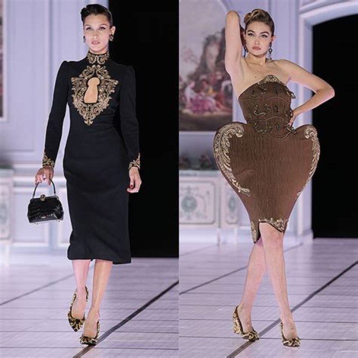 Gigi & Bella Hadid Rock The Moschino Catwalk In Sexy Metallic & Black Dresses — Photos