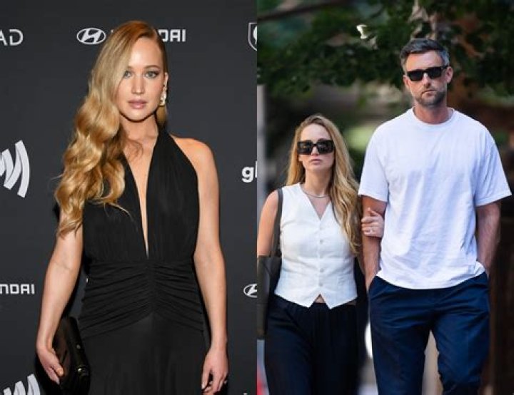 Jennifer Lawrence Twins With Husband Cooke Maroney In White T-Shirt As They Head For Flight Out Of NYC