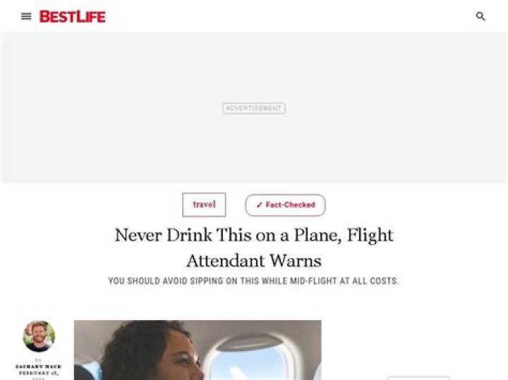 Never Drink This on a Plane, Flight Attendant Warns