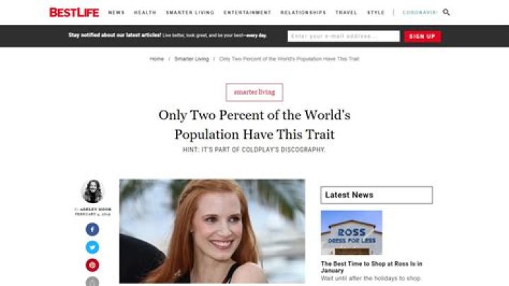 Only Two Percent of the World's Population Have This Trait — Best Life